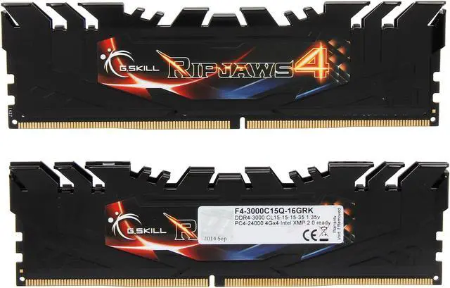 Alt view image 2 of 3 - G.SKILL Ripjaws 4 Series 16GB (4 x 4GB) DDR4 3000 (PC4 24000) Desktop Memory Model F4-3000C15Q-16GRK