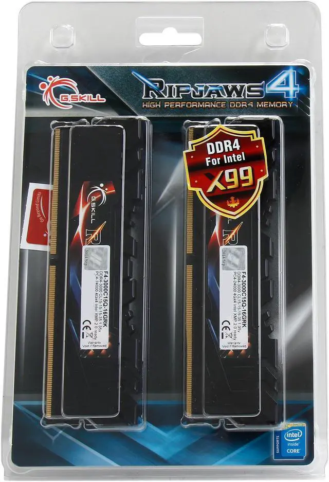 Alt view image 3 of 3 - G.SKILL Ripjaws 4 Series 16GB (4 x 4GB) DDR4 3000 (PC4 24000) Desktop Memory Model F4-3000C15Q-16GRK