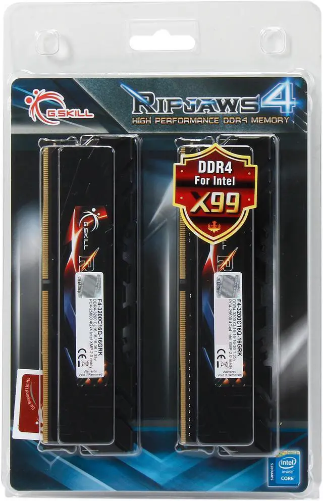 Alt view image 3 of 3 - G.SKILL Ripjaws 4 Series 16GB (4 x 4GB) DDR4 3200 (PC4 25600) Desktop Memory Model F4-3200C16Q-16GRK