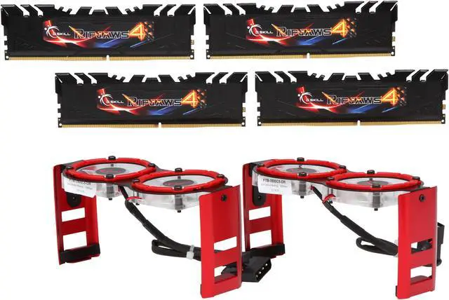 Main image of G.SKILL Ripjaws 4 Series 16GB (4 x 4GB) DDR4 3200 (PC4 25600) Desktop Memory Model F4-3200C16Q-16GRKD