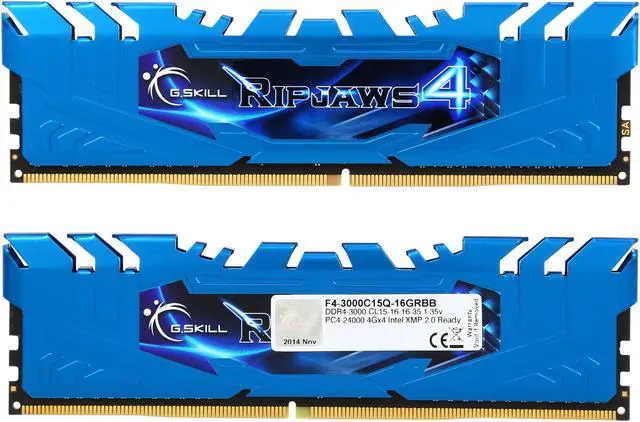 Alt view image 2 of 3 - G.SKILL Ripjaws 4 Series 16GB (4 x 4GB) DDR4 3000 (PC4 24000) Memory Kit Model F4-3000C15Q-16GRBB