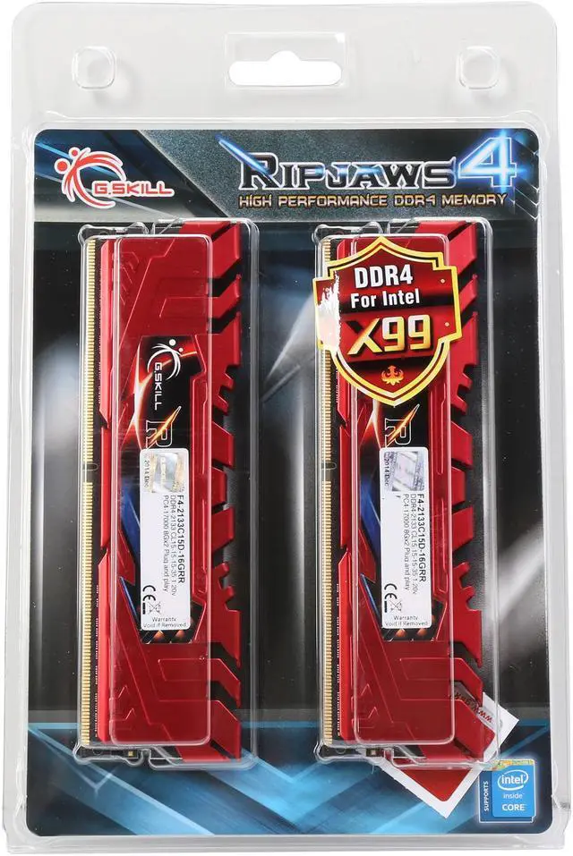 Alt view image 3 of 3 - G.SKILL Ripjaws 4 Series 16GB (2 x 8GB) DDR4 2133 (PC4 17000) Memory Kit Model F4-2133C15D-16GRR