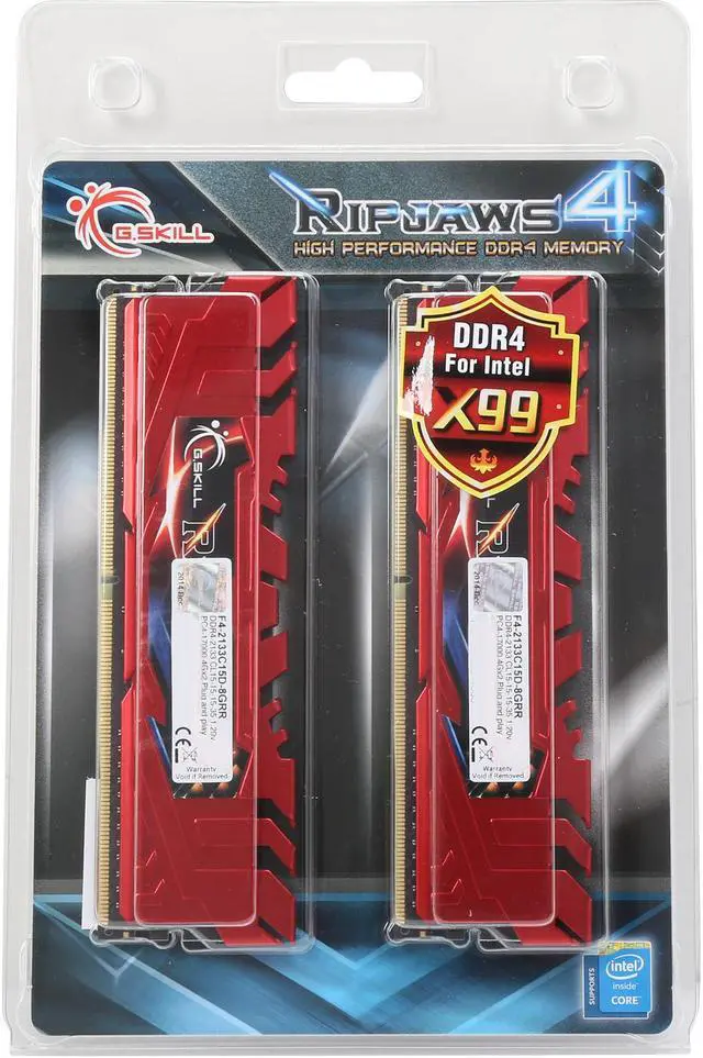 Alt view image 3 of 3 - G.SKILL Ripjaws 4 Series 8GB (2 x 4GB) DDR4 2133 (PC4 17000) Memory Kit Model F4-2133C15D-8GRR