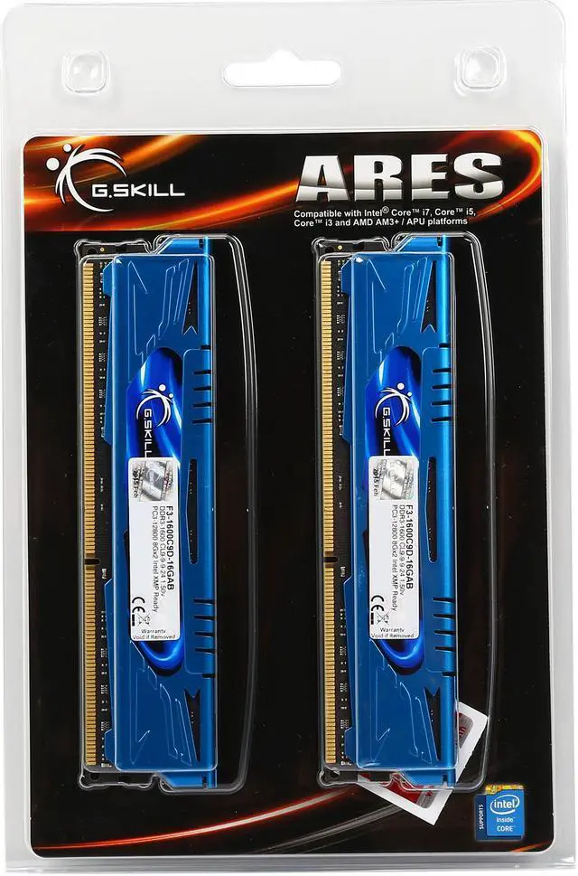 Alt view image 3 of 3 - G.SKILL Ares Series 16GB (2 x 8GB) 240-Pin PC RAM DDR3 1600 (PC3 12800) Low Profile Extreme Performance Memory Model F3-1600C9D-16GAB