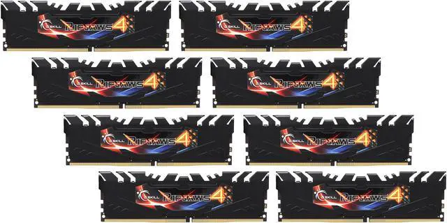 Main image of G.SKILL Ripjaws 4 Series 128GB (8 x 16GB) DDR4 2400 (PC4 19200) Extreme Performance Memory Kit Model F4-2400C14Q2-128GRK