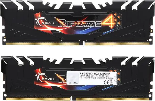 Alt view image 2 of 3 - G.SKILL Ripjaws 4 Series 128GB (8 x 16GB) DDR4 2400 (PC4 19200) Extreme Performance Memory Kit Model F4-2400C14Q2-128GRK