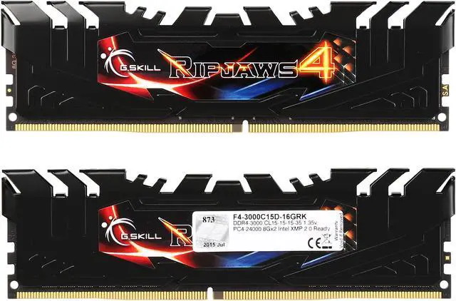Alt view image 2 of 3 - G.SKILL Ripjaws 4 Series 16GB (2 x 8GB) DDR4 3000 (PC4 24000) Extreme Performance Memory Model F4-3000C15D-16GRK