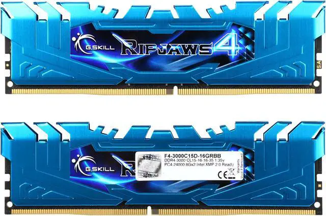 Alt view image 2 of 3 - G.SKILL Ripjaws 4 Series 16GB (2 x 8GB) DDR4 3000 (PC4 24000) Extreme Performance Memory Model F4-3000C15D-16GRBB