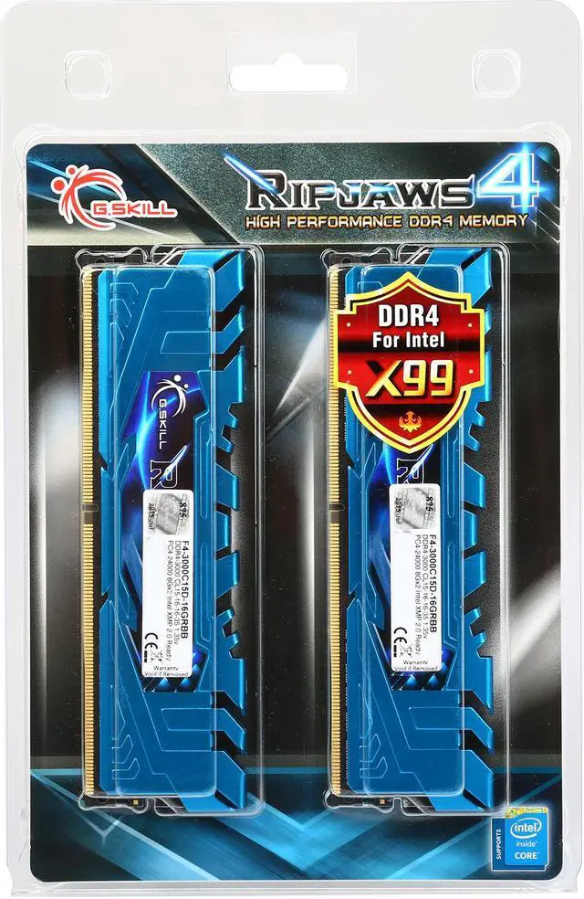 Alt view image 3 of 3 - G.SKILL Ripjaws 4 Series 16GB (2 x 8GB) DDR4 3000 (PC4 24000) Extreme Performance Memory Model F4-3000C15D-16GRBB