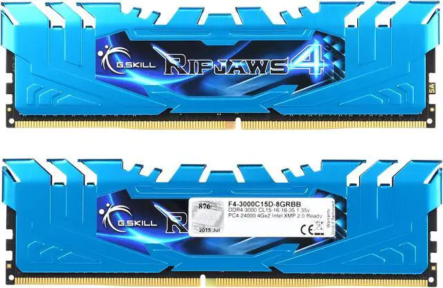Alt view image 2 of 3 - G.SKILL Ripjaws 4 Series 8GB (2 x 4GB) DDR4 3000 (PC4 24000) Extreme Performance Memory Model F4-3000C15D-8GRBB