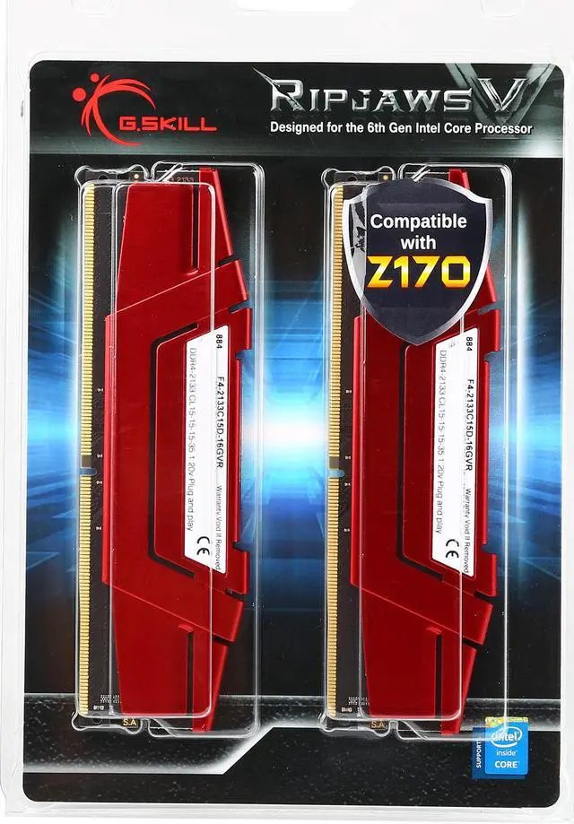 Alt view image 5 of 5 - G.SKILL Ripjaws V Series 16GB (2 x 8GB) 288-Pin DDR4 SDRAM DDR4 2133 (PC4 17000) Desktop Memory Model F4-2133C15D-16GVR