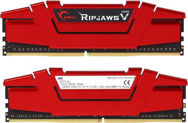Alt view image 4 of 5 - G.SKILL Ripjaws V Series 8GB (2 x 4GB) 288-Pin PC RAM DDR4 2400 (PC4 19200) Desktop Memory Model F4-2400C15D-8GVR