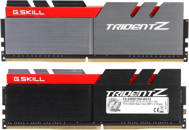 Alt view image 2 of 3 - G.SKILL TridentZ Series 8GB (2 x 4GB) DDR4 3200 (PC4 25600) Desktop Memory Model F4-3200C16D-8GTZ