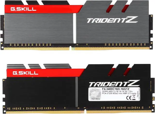 Alt view image 2 of 3 - G.SKILL TridentZ Series 16GB (2 x 8GB) DDR4 3400 (PC4 27200) Desktop Memory Model F4-3400C16D-16GTZ