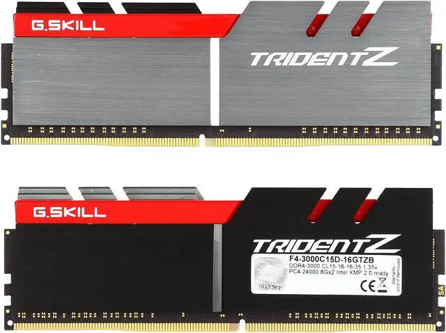 Alt view image 2 of 3 - G.SKILL TridentZ Series 16GB (2 x 8GB) DDR4 3000 (PC4 24000) Desktop Memory Model F4-3000C15D-16GTZB
