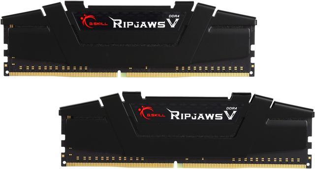 Barrette mémoire RAM DDR4 16 Go (Kit 2x8Go) G.Skill RipJaws 4 Series Noir  PC25600 (3200 Mhz) G.SKILL 124445 Pas Cher 