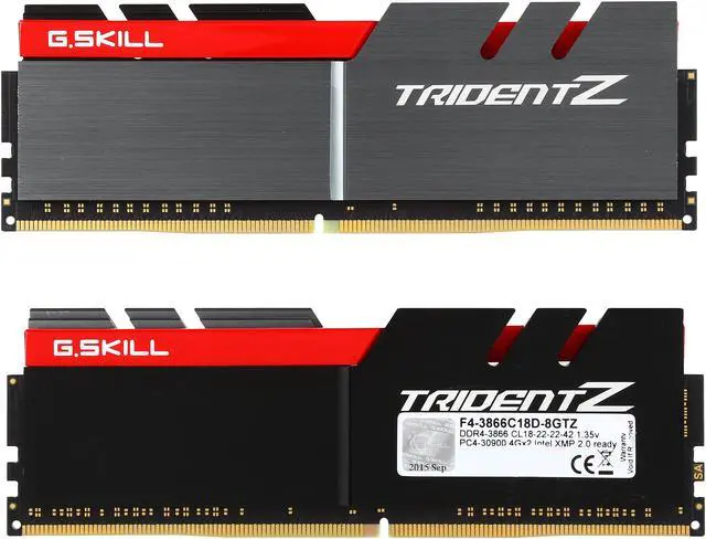 Alt view image 2 of 3 - G.SKILL TridentZ Series 8GB (2 x 4GB) DDR4 3866 (PC4 30900) Desktop Memory Model F4-3866C18D-8GTZ