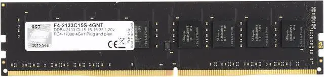 Alt view image 2 of 4 - G.SKILL NT Series 4GB DDR4 2133 (PC4 17000) Desktop Memory Model F4-2133C15S-4GNT