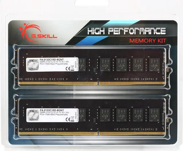 Alt view image 4 of 4 - G.SKILL NT Series 8GB (2 x 4GB) DDR4 2133 (PC4 17000) Desktop Memory Model F4-2133C15D-8GNT