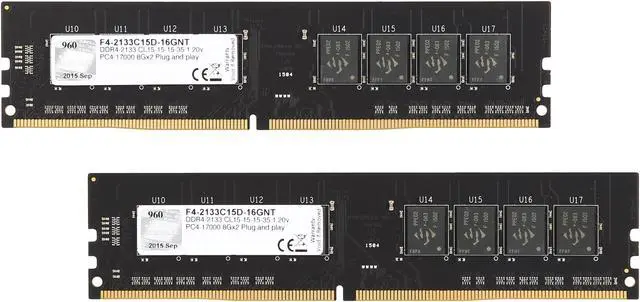 Alt view image 2 of 4 - G.SKILL NT Series 16GB (2 x 8GB) DDR4 2133 (PC4 17000) Desktop Memory Model F4-2133C15D-16GNT