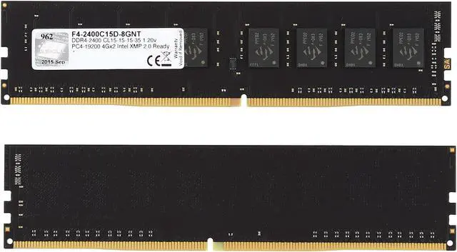 Alt view image 3 of 4 - G.SKILL Value Series 8GB (2 x 4GB) DDR4 2400 (PC4 19200) Desktop Memory Model F4-2400C15D-8GNT