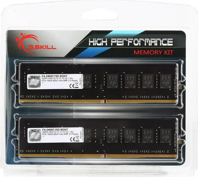 Alt view image 4 of 4 - G.SKILL Value Series 8GB (2 x 4GB) DDR4 2400 (PC4 19200) Desktop Memory Model F4-2400C15D-8GNT