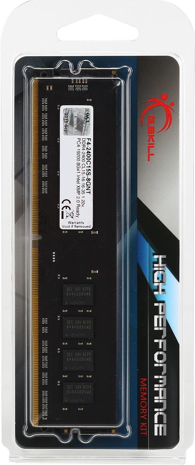 Alt view image 4 of 4 - G.SKILL NT Series 8GB 288-Pin PC RAM DDR4 2400 (PC4 19200) Desktop Memory Model F4-2400C15S-8GNT