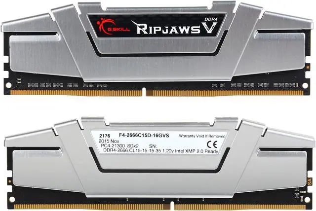 Alt view image 2 of 3 - G.SKILL Ripjaws V Series 16GB (2 x 8GB) 288-Pin PC RAM DDR4 2666 (PC4 21300) Desktop Memory Model F4-2666C15D-16GVS