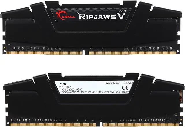 Alt view image 2 of 3 - G.SKILL Ripjaws V Series 8GB (2 x 4GB) 288-Pin DDR4 SDRAM DDR4 4000 (PC4 32000) Desktop Memory Model F4-4000C19D-8GVK