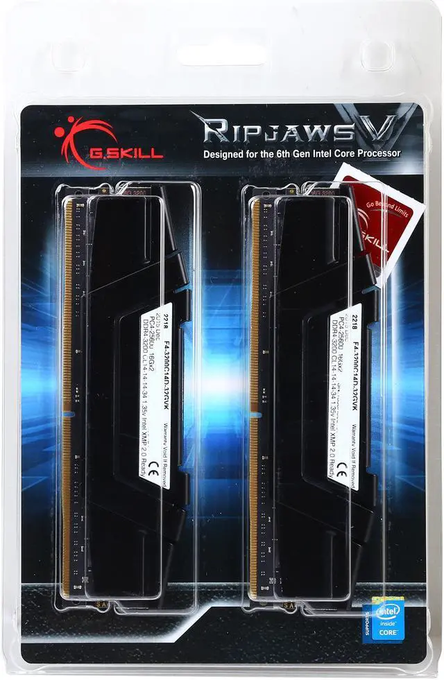 Alt view image 3 of 3 - G.SKILL Ripjaws V Series 32GB (2 x 16GB) DDR4 3200 (PC4 25600) Desktop Memory Model F4-3200C14D-32GVK