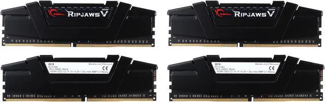Alt view image 2 of 3 - G.SKILL Ripjaws V Series 32GB (4 x 8GB) DDR4 3200 (PC4 25600) Desktop Memory Model F4-3200C14Q-32GVK