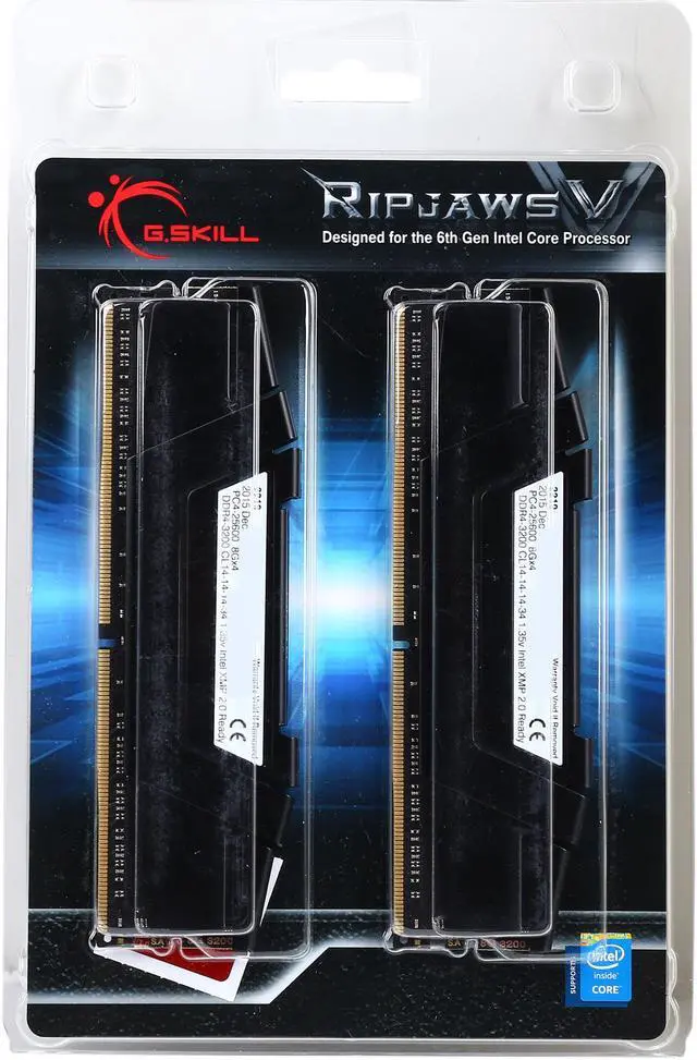 Alt view image 3 of 3 - G.SKILL Ripjaws V Series 32GB (4 x 8GB) DDR4 3200 (PC4 25600) Desktop Memory Model F4-3200C14Q-32GVK