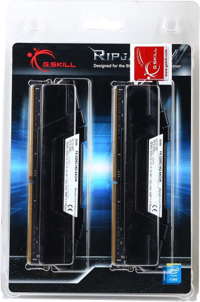 Alt view image 3 of 3 - G.SKILL Ripjaws V Series 64GB (4 x 16GB) DDR4 3200 (PC4 25600) Desktop Memory Model F4-3200C14Q-64GVK