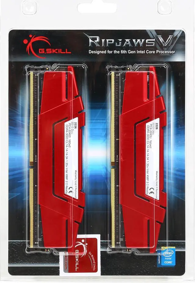 Alt view image 3 of 3 - G.SKILL Ripjaws V Series 32GB (2 x 16GB) DDR4 3000 (PC4 24000) Desktop Memory Model F4-3000C14D-32GVR