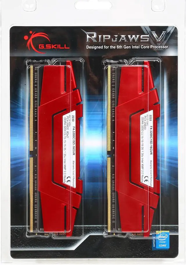 Alt view image 3 of 3 - G.SKILL Ripjaws V Series 16GB (2 x 8GB) 288-Pin PC RAM DDR4 3200 (PC4 25600) Desktop Memory Model F4-3200C15D-16GVR