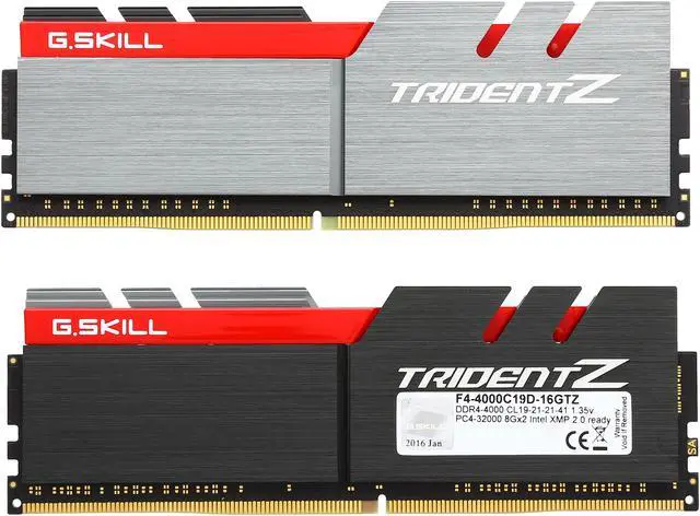 Alt view image 2 of 3 - G.SKILL TridentZ Series 16GB (2 x 8GB) DDR4 4000 (PC4 32000) Desktop Memory Model F4-4000C19D-16GTZ