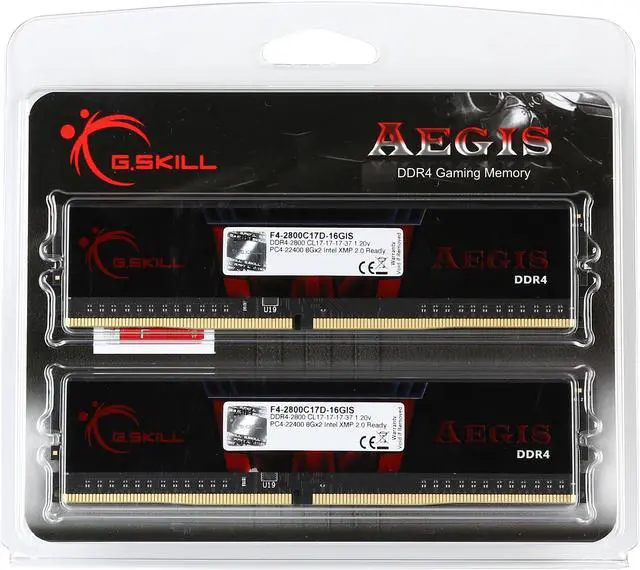 Alt view image 3 of 3 - G.SKILL Aegis 16GB (2 x 8GB) DDR4 2800 (PC4 22400) Memory Kit Model F4-2800C17D-16GIS