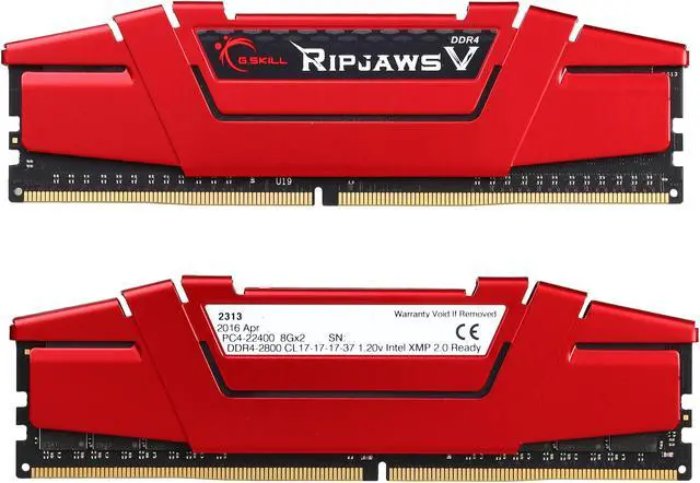 Alt view image 2 of 3 - G.SKILL Ripjaws V Series 16GB (2 x 8GB) 288-Pin DDR4 SDRAM DDR4 2800 (PC4 22400) Desktop Memory Model F4-2800C17D-16GVR
