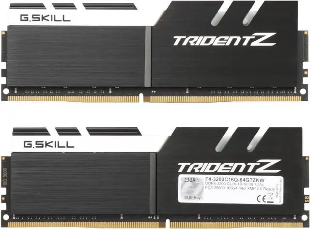 Alt view image 2 of 3 - G.SKILL TridentZ Series 64GB (4 x 16GB) DDR4 3200 (PC4 25600) Desktop Memory Model F4-3200C16Q-64GTZKW
