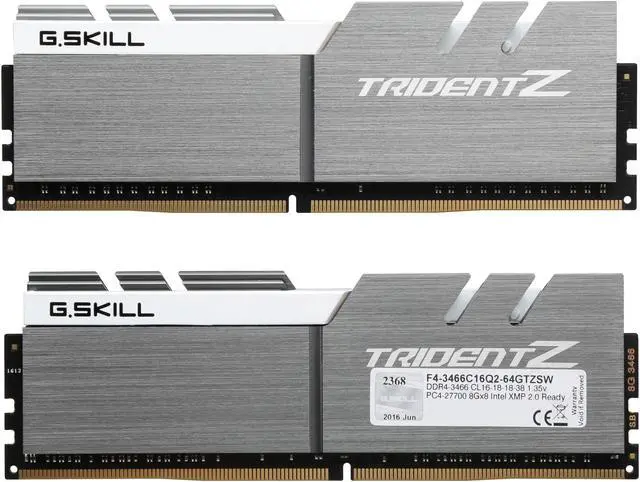 Alt view image 2 of 3 - G.SKILL TridentZ Series 64GB (8 x 8GB) DDR4 3466 (PC4 27700) Desktop Memory Model F4-3466C16Q2-64GTZSW