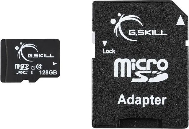 Alt view image 2 of 3 - G.Skill 128GB microSDXC UHS-I/U1 Class 10 Memory Card with Adapter (FF-TSDXC128GA-U1)