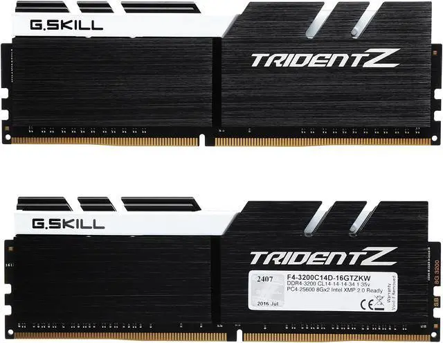 Alt view image 2 of 3 - G.SKILL TridentZ Series 16GB (2 x 8GB) DDR4 3200 (PC4 25600) Desktop Memory Model F4-3200C14D-16GTZKW