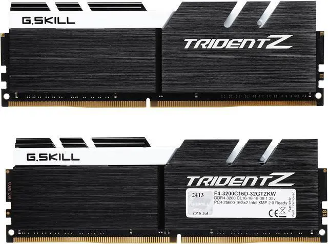 Alt view image 2 of 3 - G.SKILL TridentZ Series 32GB (2 x 16GB) 288-Pin PC RAM DDR4 3200 (PC4 25600) Desktop Memory Model F4-3200C16D-32GTZKW