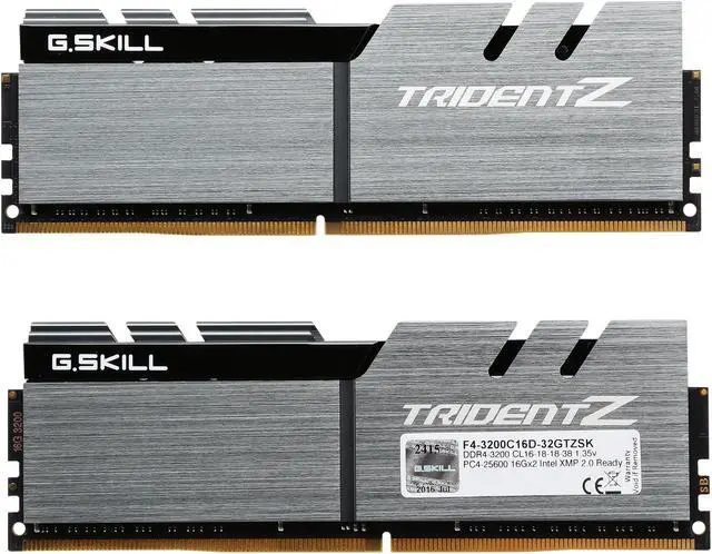Alt view image 2 of 3 - G.SKILL TridentZ Series 32GB (2 x 16GB) DDR4 3200 (PC4 25600) Desktop Memory Model F4-3200C16D-32GTZSK