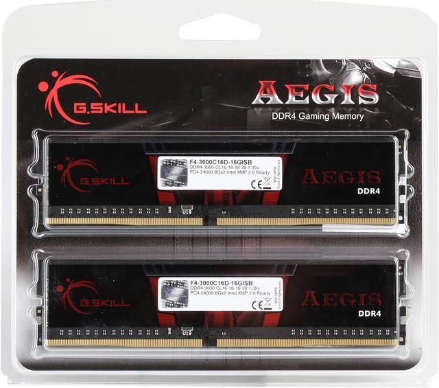 G.SKILL Aegis 16GB (2 x 8GB) 288-Pin PC RAM DDR4 3200 (PC4 25600) Memory  Kit Model F4-3200C16D-16GIS