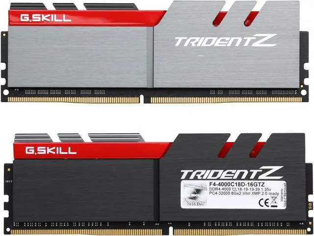 Alt view image 2 of 3 - G.SKILL TridentZ Series 16GB (2 x 8GB) DDR4 4000 (PC4 32000) Memory (Desktop Memory) Model F4-4000C18D-16GTZ
