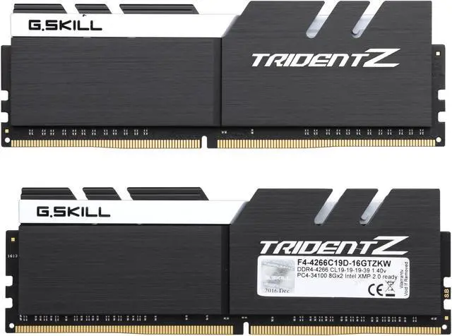 Alt view image 2 of 3 - G.SKILL TridentZ Series 16GB (2 x 8GB) 288-Pin PC RAM DDR4 4266 (PC4 34100) Memory (Desktop Memory) Model F4-4266C19D-16GTZKW