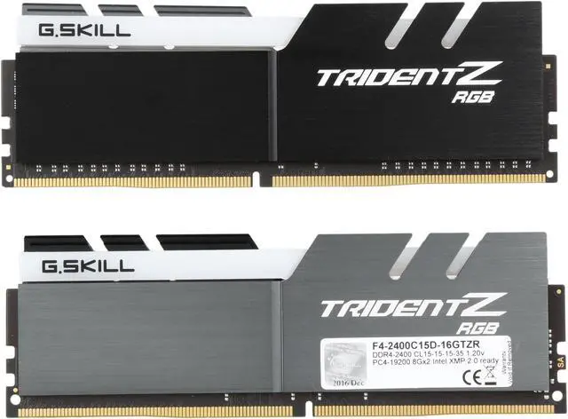Alt view image 3 of 5 - G.SKILL TridentZ RGB Series 16GB (2 x 8GB) 288-Pin PC RAM DDR4 2400 (PC4 19200) Desktop Memory Model F4-2400C15D-16GTZR