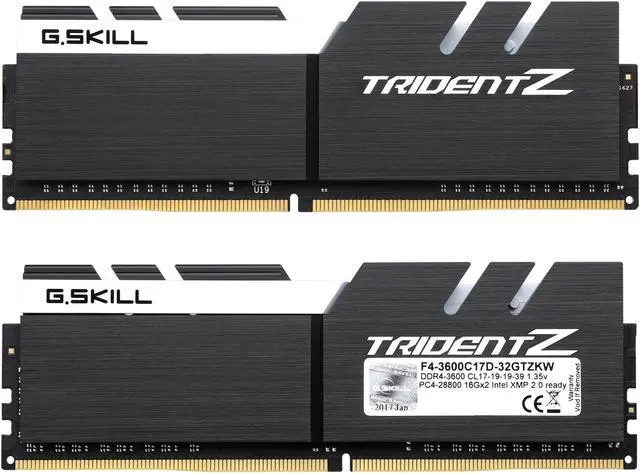 Alt view image 2 of 3 - G.SKILL TridentZ Series 32GB (2 x 16GB) 288-Pin DDR4 SDRAM DDR4 3600 (PC4 28800) Desktop Memory Model F4-3600C17D-32GTZKW