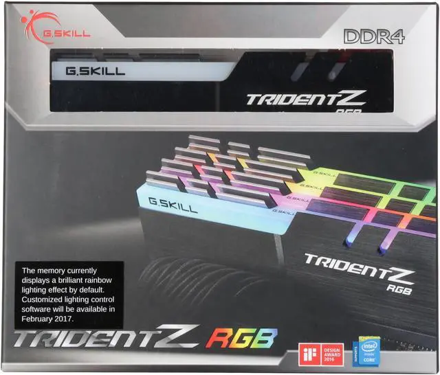 Alt view image 5 of 5 - G.SKILL TridentZ RGB Series 32GB (4 x 8GB) DDR4 3000 (PC4 24000) Desktop Memory Model F4-3000C15Q-32GTZR
